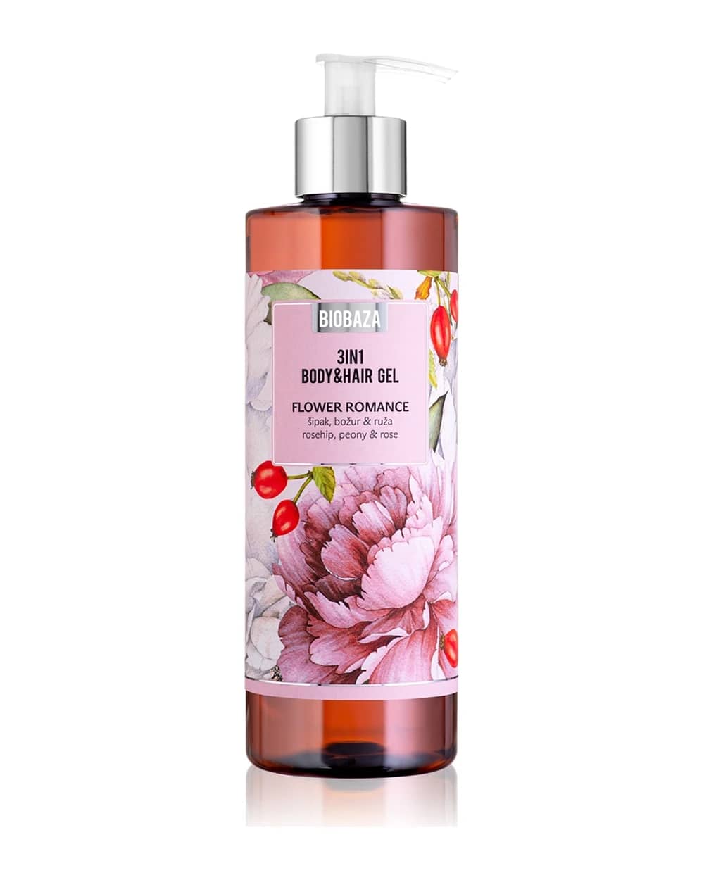 BIOBAZA 3in1 Body&Hair Gel Flower Romance shampoo, balsamo e gel doccia 3 in 1