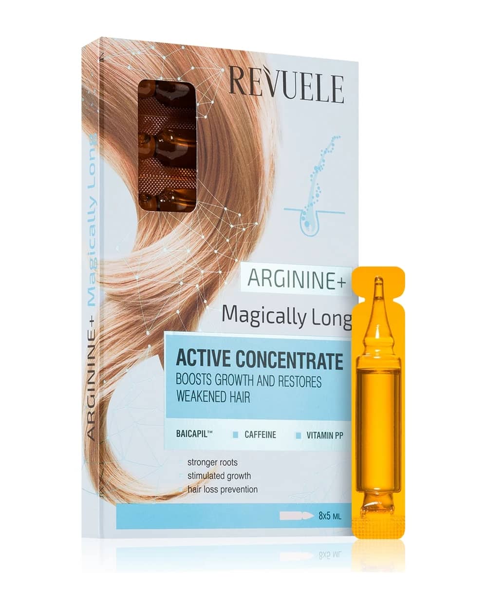 Revuele Active Hair Concentrate Arginine+ Magically Long fiala per stimolare la crescita e rinforzare i capelli dalle radici
