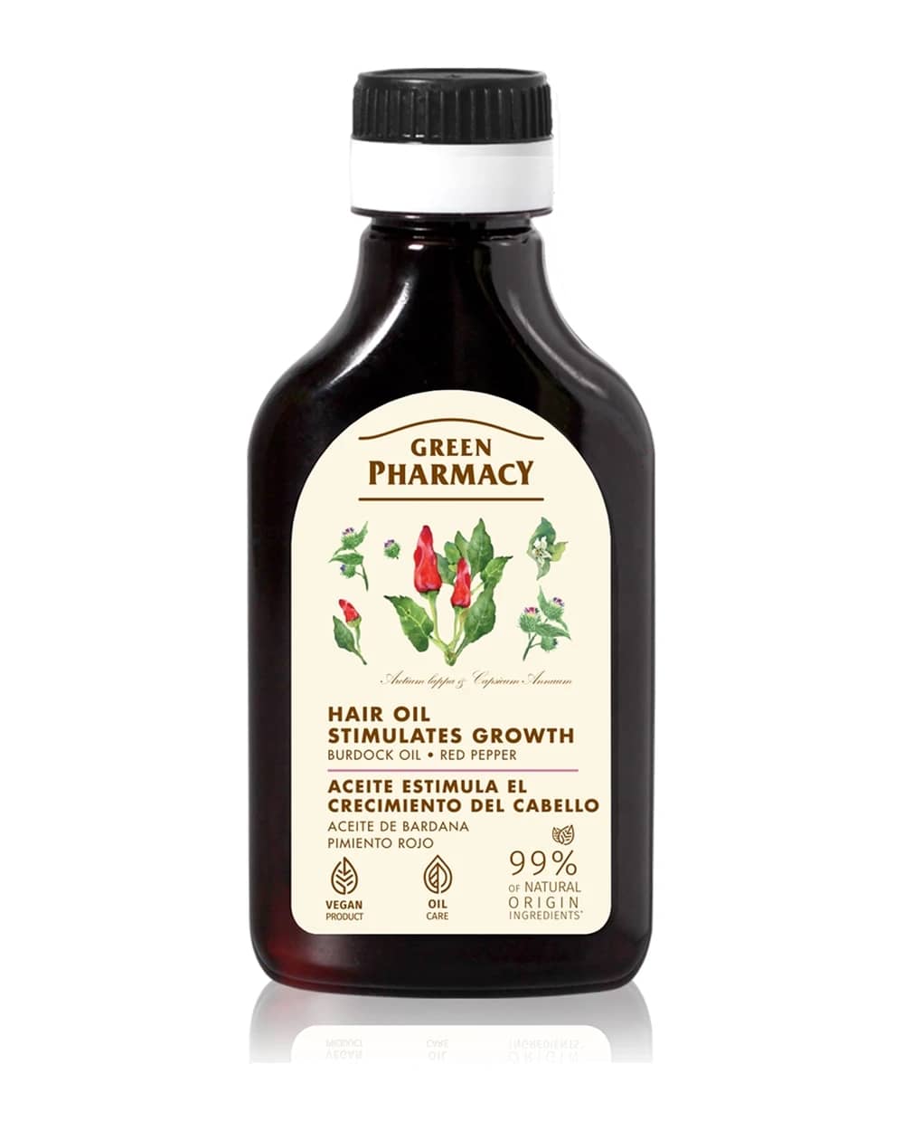 Green Pharmacy Red Peppers Burdock Oil olio di bardana attivatore di crescita dei capelli