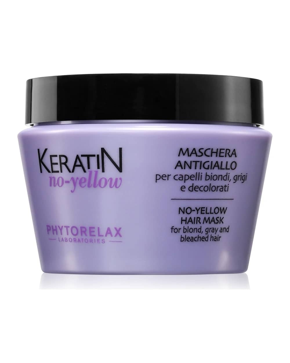 Phytorelax Laboratories Keratin No-Yellow maschera contro le tonalità gialle per capelli biondi e grigi