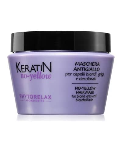 Phytorelax Laboratories Keratin No-Yellow maschera contro le tonalità gialle per capelli biondi e grigi