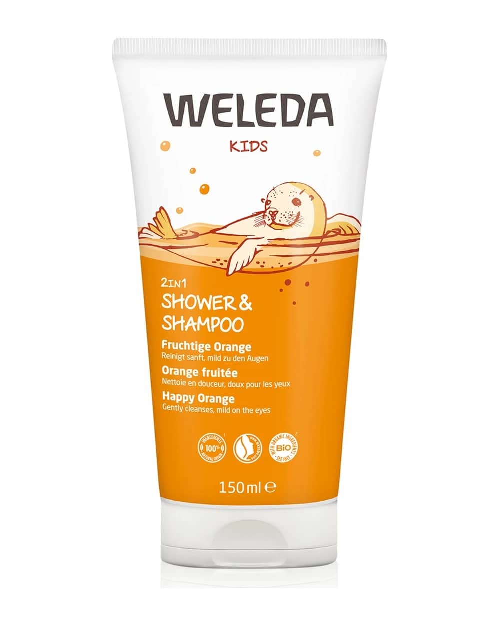 Weleda Kids Happy Orange crema e shampoo doccia per bambini 2 in 1