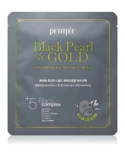Petitfée Black Pearl & Gold maschera idrogel intensiva con oro a 24 carati