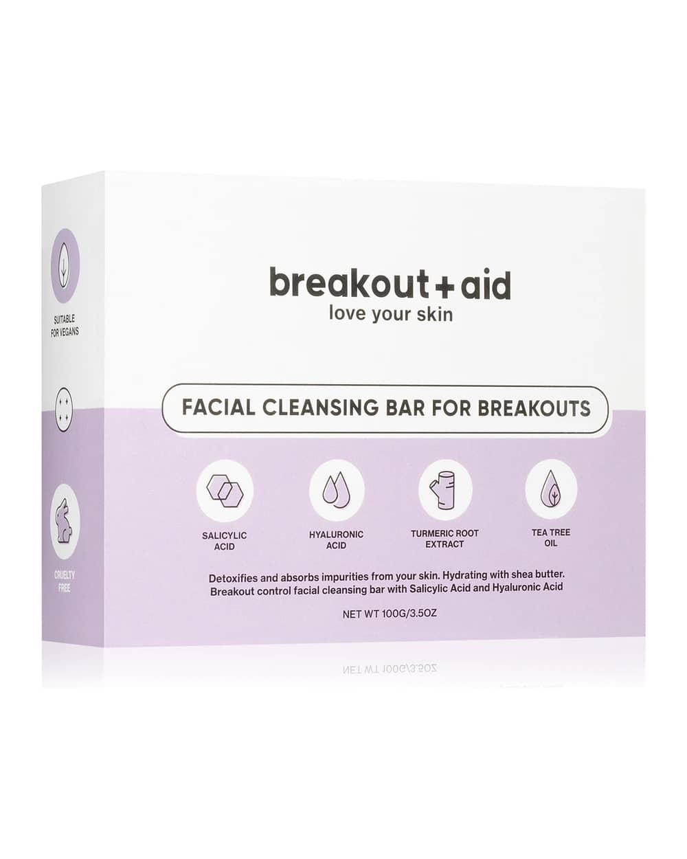 breakout + aid Facial Cleansing Bar sapone per pelli problematiche con acido salicilico