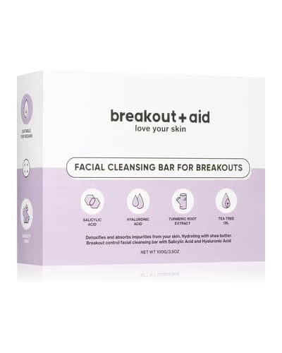 breakout + aid Facial Cleansing Bar sapone per pelli problematiche con acido salicilico