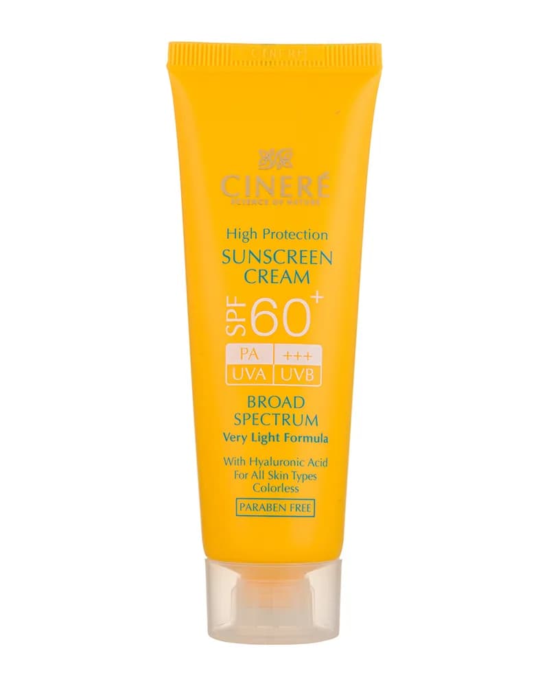 کرم ضد آفتاب SPF60+ بدون رنگ مناسب انواع پوست