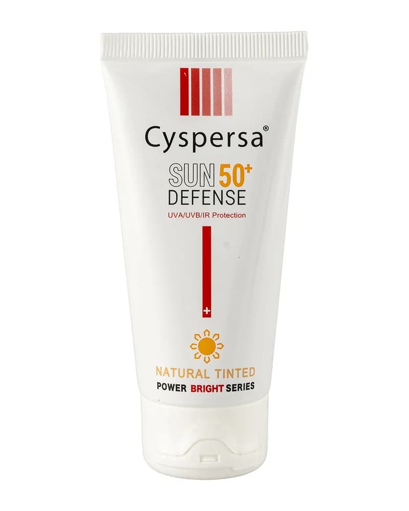 کرم ضد آفتاب رنگی روشن کننده دارای spf50 و رنگ طبیعی حجم 50 میل
