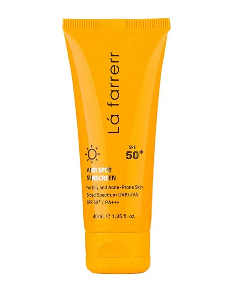 کرم ضد آفتاب و ضد لک بی رنگ مدل SPF50 مناسب پوست چرب و آکنه دار حجم 40 میلی لیتر