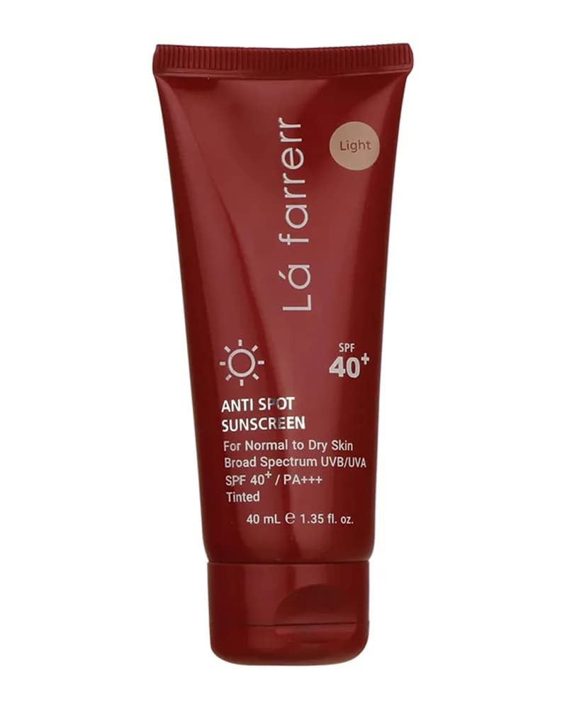 کرم ضد آفتاب و ضد لک رنگی مدل SPF40 مناسب پوست نرمال و خشک حجم 40 میلی لیتر