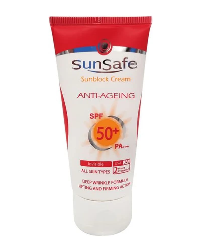 ضد آفتاب بدون رنگ ضد چروک SPF50 سان سیف