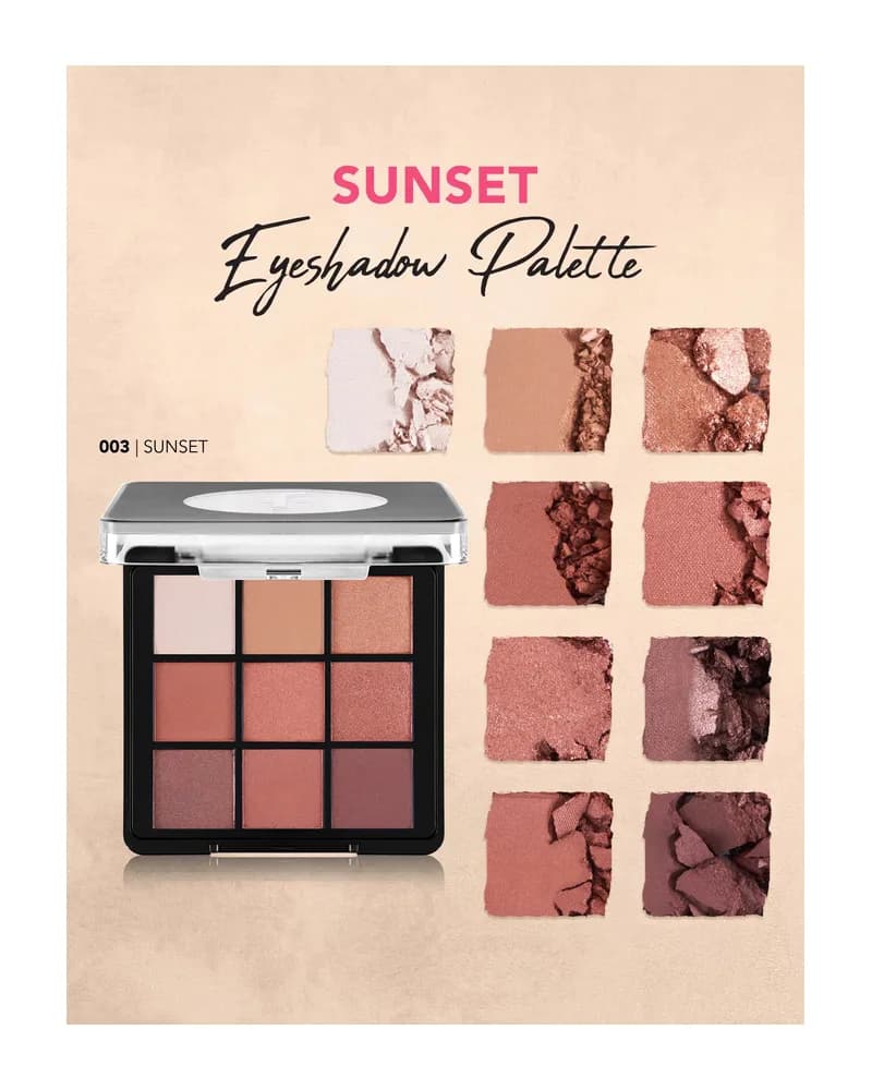 پالت سایه چشم 9 رنگ فلورمار مدل Sunset 003