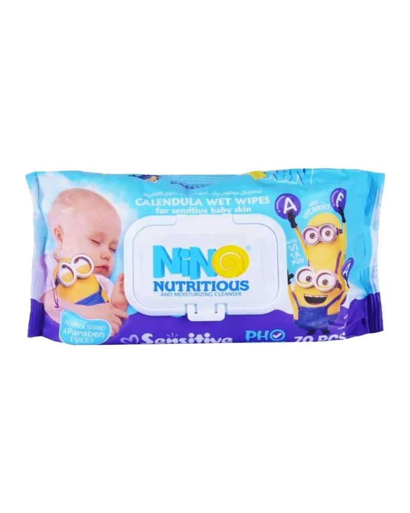 دستمال مرطوب کودک فاقد اسانس نینو مدل Minion - 70 عددی