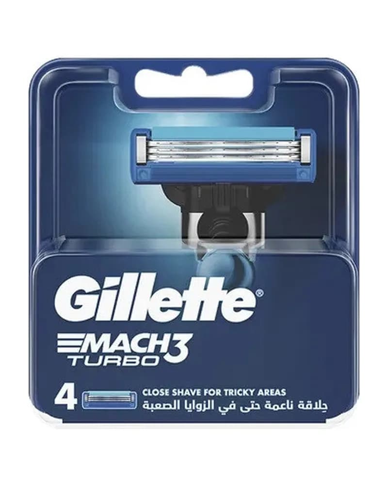 تیغ یدک ژیلت مدل Mach 3 turbo بسته 4 عددی