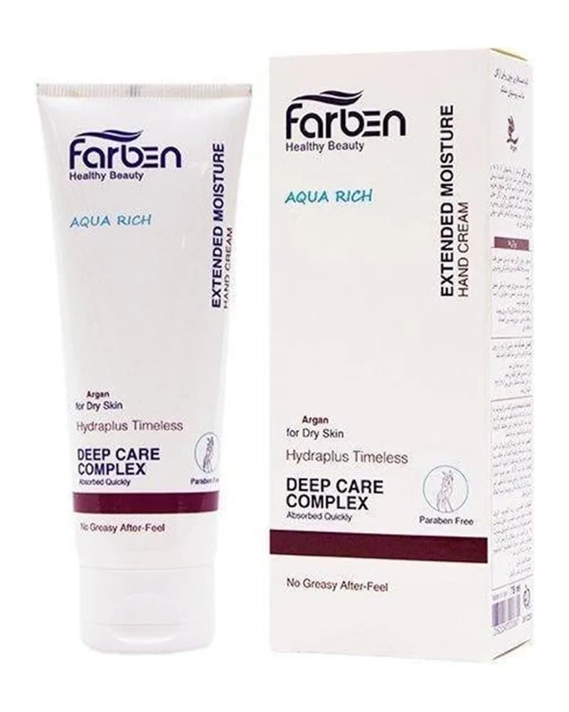 کرم مرطوب کننده دست فاربن مدل Aqua Rich حاوی روغن آرگان