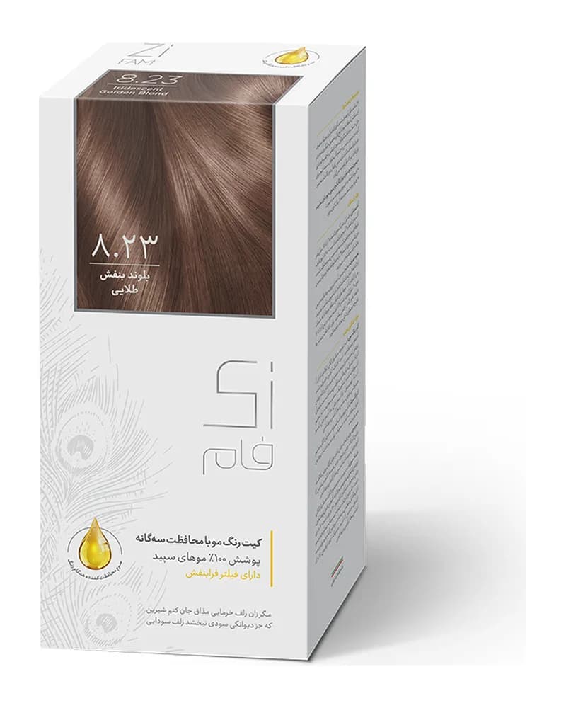 کیت رنگ مو زی فام مدل Gold شماره 8.23 - بلوند بنفش طلایی