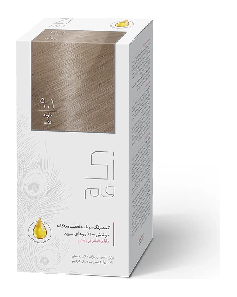 کیت رنگ مو زی فام مدل Ash شماره 9.1 - بلوند یخی