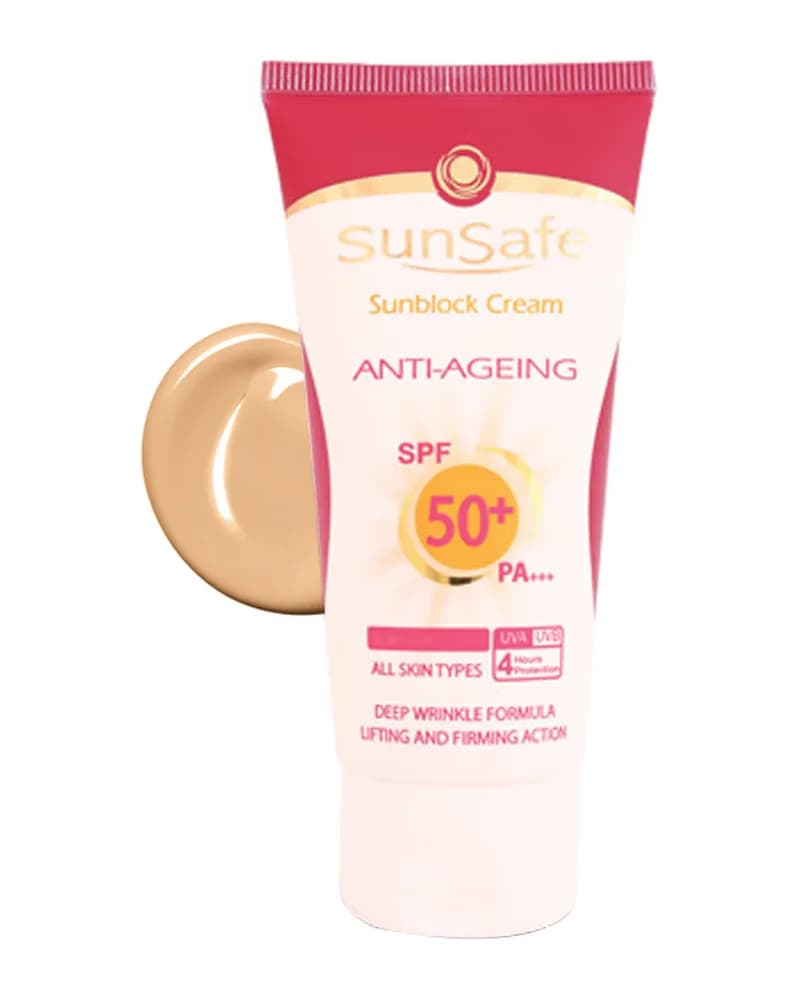 کرم ضد آفتاب و ضد چروک رنگی سان سیف مدل Anti Ageing با SPF 50
