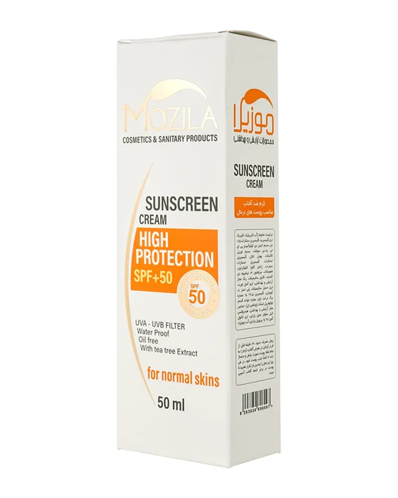 کرم ضد آفتاب موزیلا با SPF 50 مخصوص پوست های نرمال - بدون رنگ
