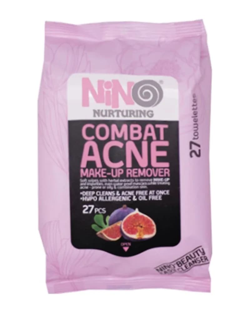 دستمال مرطوب پاک کننده آرایش نينو مدل Combat Acne