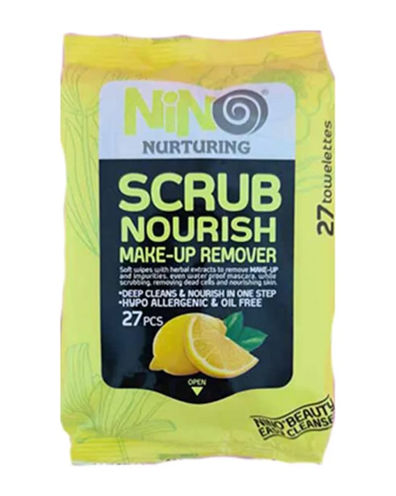 دستمال مرطوب پاک کننده آرایش نينو مدل Scrub Nourish