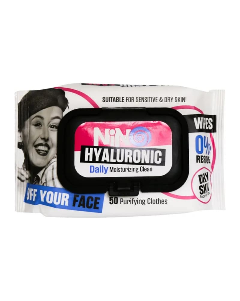 دستمال مرطوب پاک کننده آرایش نينو مدل Hyaluronic