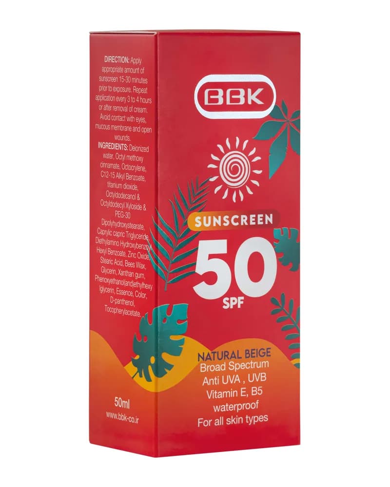 کرم ضد آفتاب SPF50 ببک - بژ طبیعی