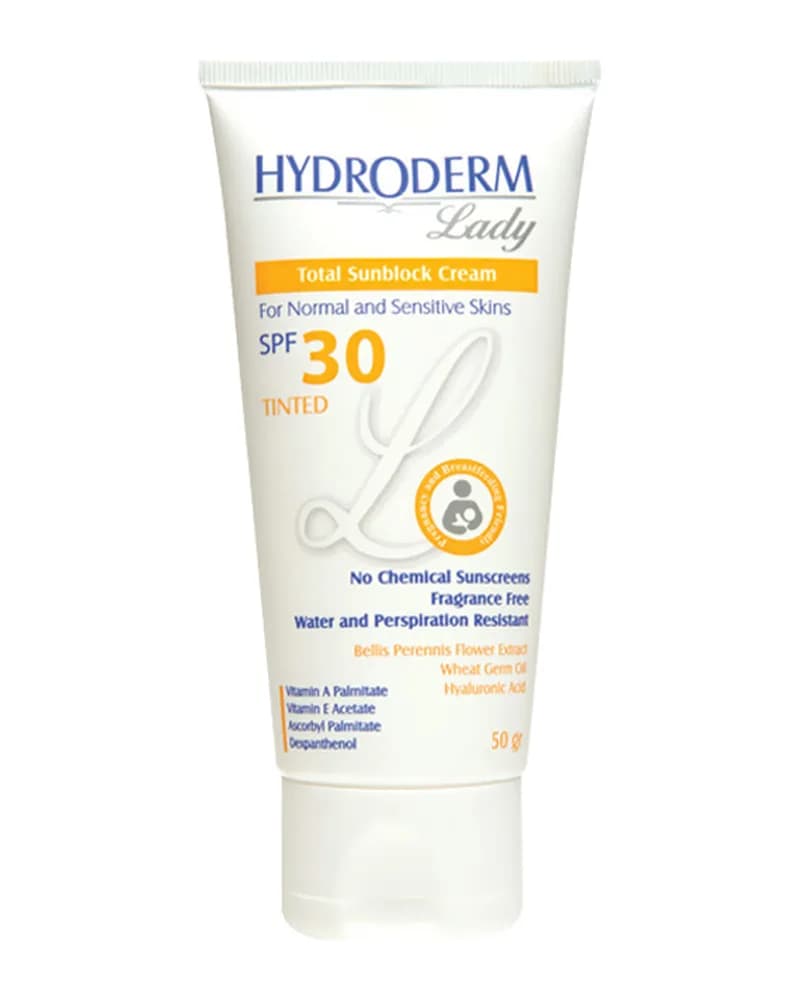 كرم ضد آفتاب رنگی هیدرودرم لیدی با SPF30