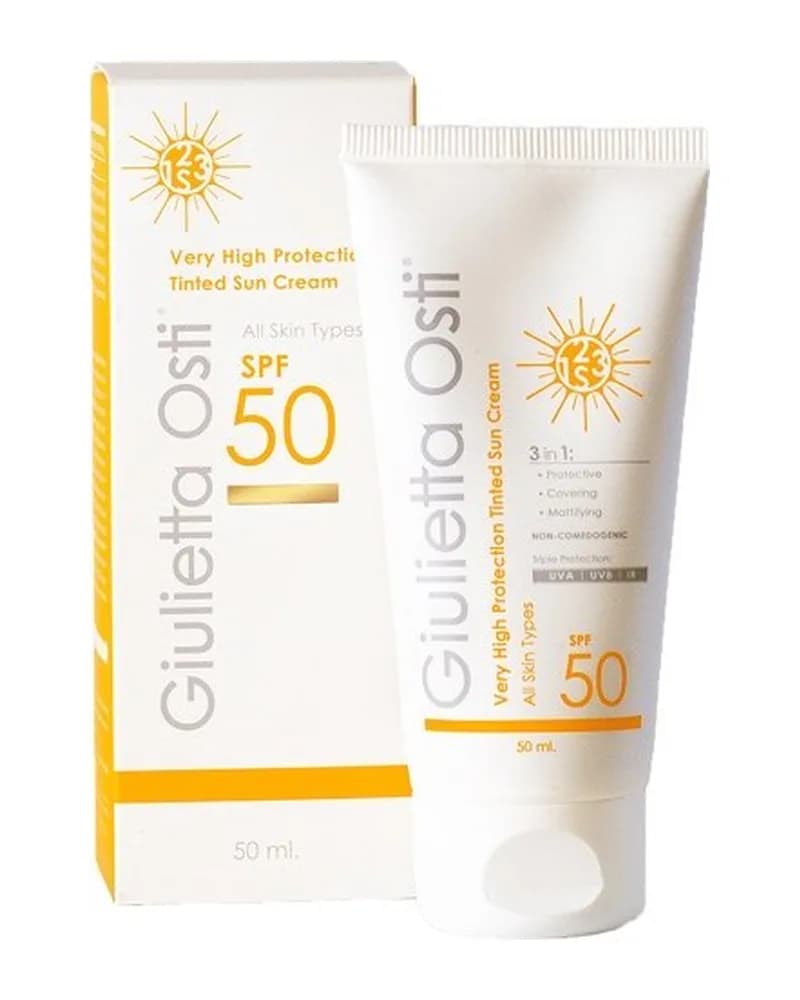 کرم ضد آفتاب رنگی مات کننده spf 50 جولیتا اُستی رنگ بژ طبیعی