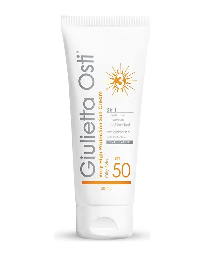 کرم ضد آفتاب بی رنگ spf 50 پوست چرب جولیتا اُستی