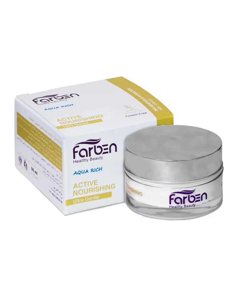 کرم تغذیه کننده و آبرسان صورت فاربن مدل Aqua Rich حاوی روغن جوانه گندم