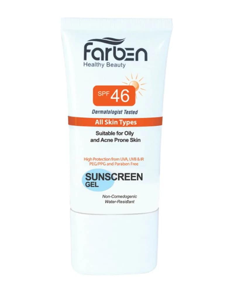 ژل ضد آفتاب فاربن مخصوص پوست های چرب و مستعد آکنه با SPF46- بدون رنگ