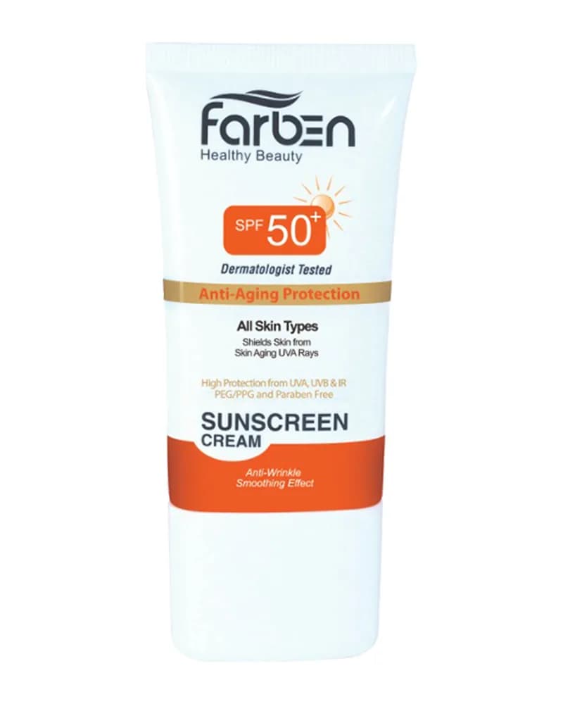 کرم ضد آفتاب رنگی ضد چروک و پیری پوست فاربن با +SPF50