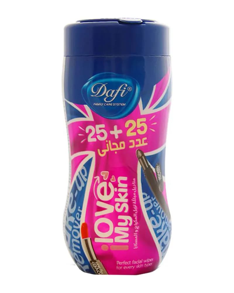 دستمال مرطوب پاک کننده آرایش دافی - قوطی 50 عددی