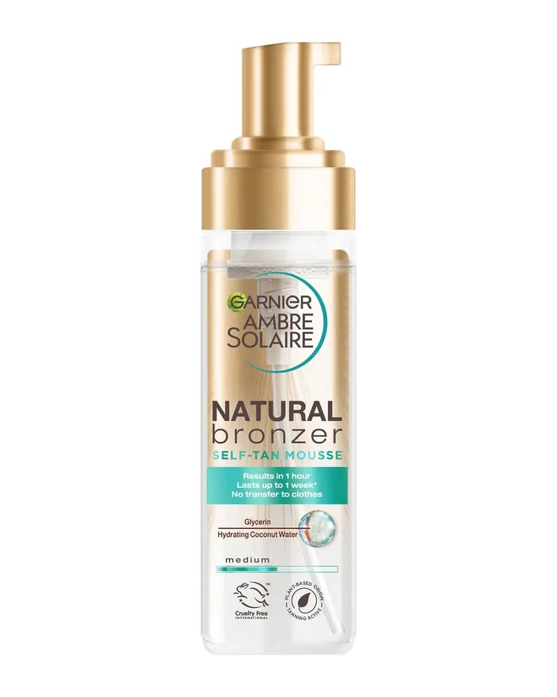 Mousse Autoabbronzante Vegan Natural Bronzer Intenso Clear Garnier Ambre Solaire 200ml
