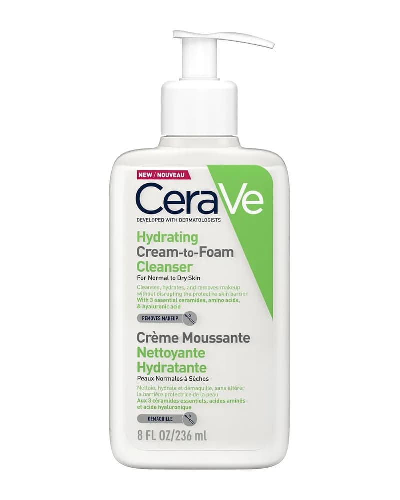 CeraVe Detergente idratante da Crema a Mousse con aminoacidi per pelli da Normali a Secche
