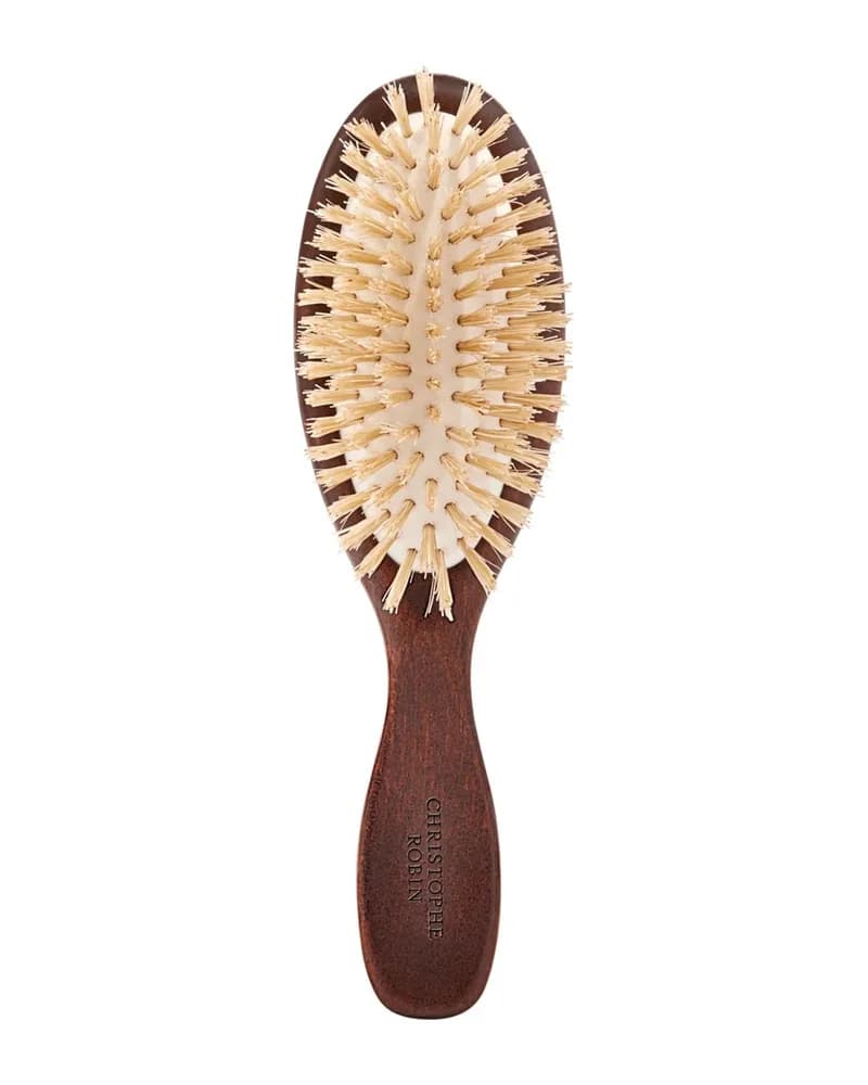 Christophe Robin Travel Hairbrush with Natural Boar-Bristle and Wood