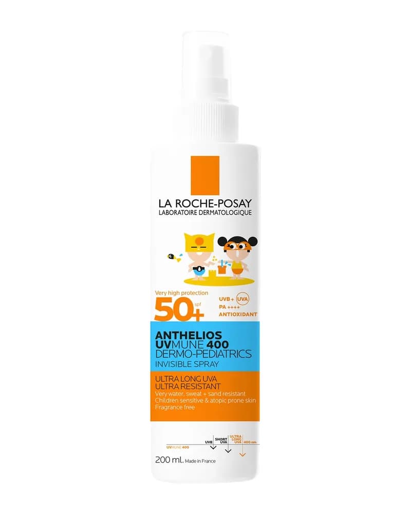 La Roche-Posay Anthelios UVMune 400 Dermo-Pediatrics Kids Spray Protezione Solare Invisibile per Bambini SPF 50+ 200 ml