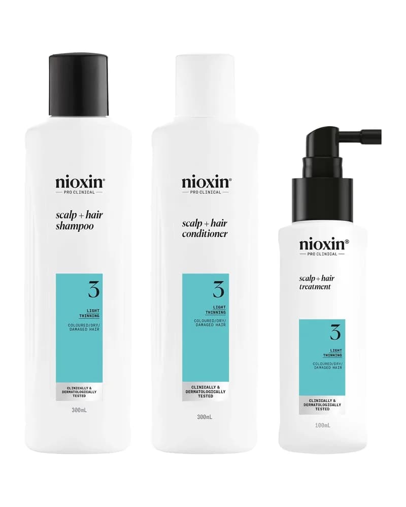 NIOXIN Scalp and Hair Thickening System 3 for Coloured Dry and Damaged Hair with Light Thinning Loyalty Kit