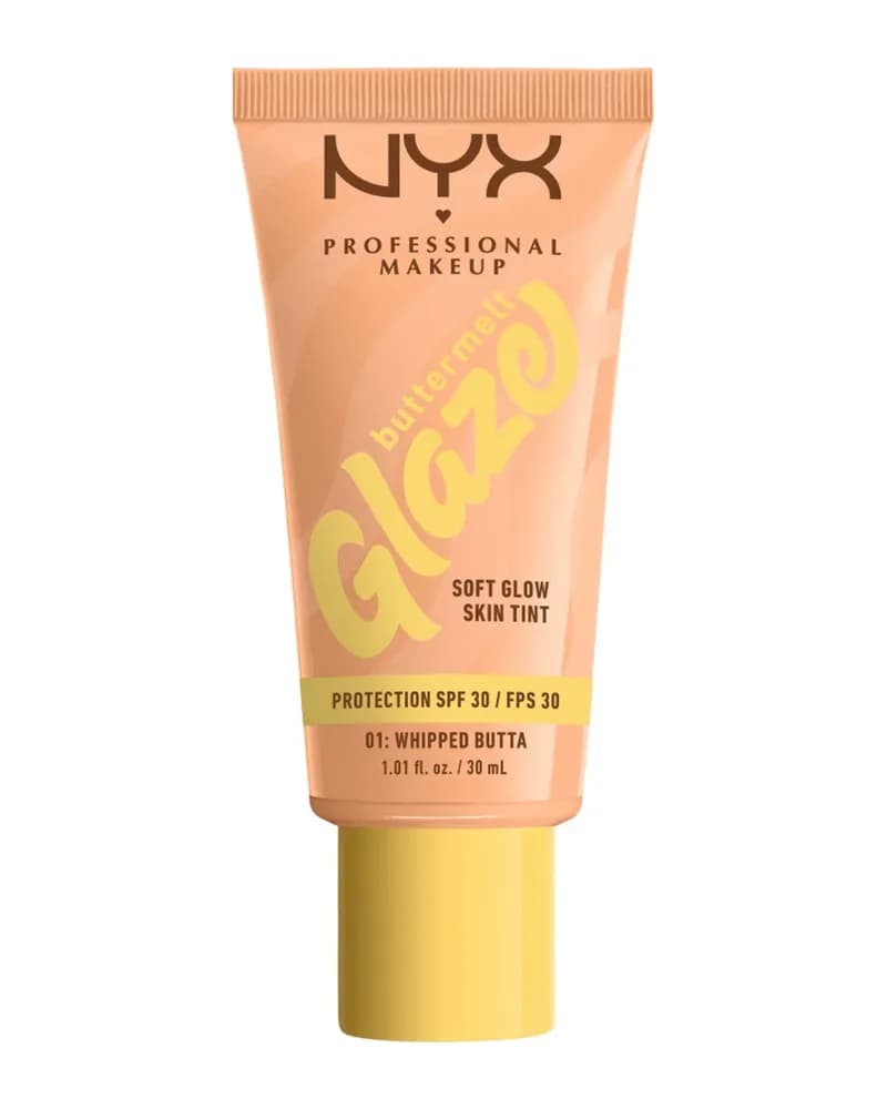 NYX Professional Makeup Buttermelt Glaze Soft Glow Skin Tint + SPF/FPS 30 Foundation (Various Shades)