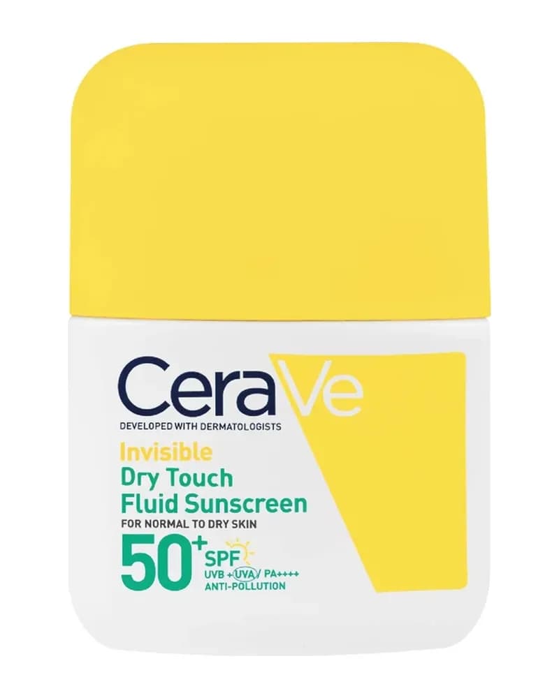 CeraVe Invisible Dry Touch Fluid Sunscreen SPF 50 for normal to oily skin with 3 essential ceramides 50 ml