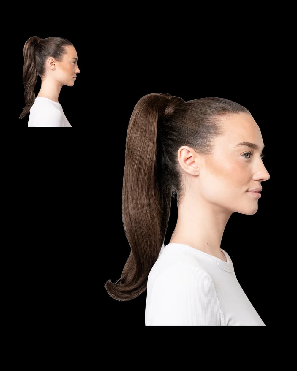 18" Human Hair Ponytail - Milk Chocolate