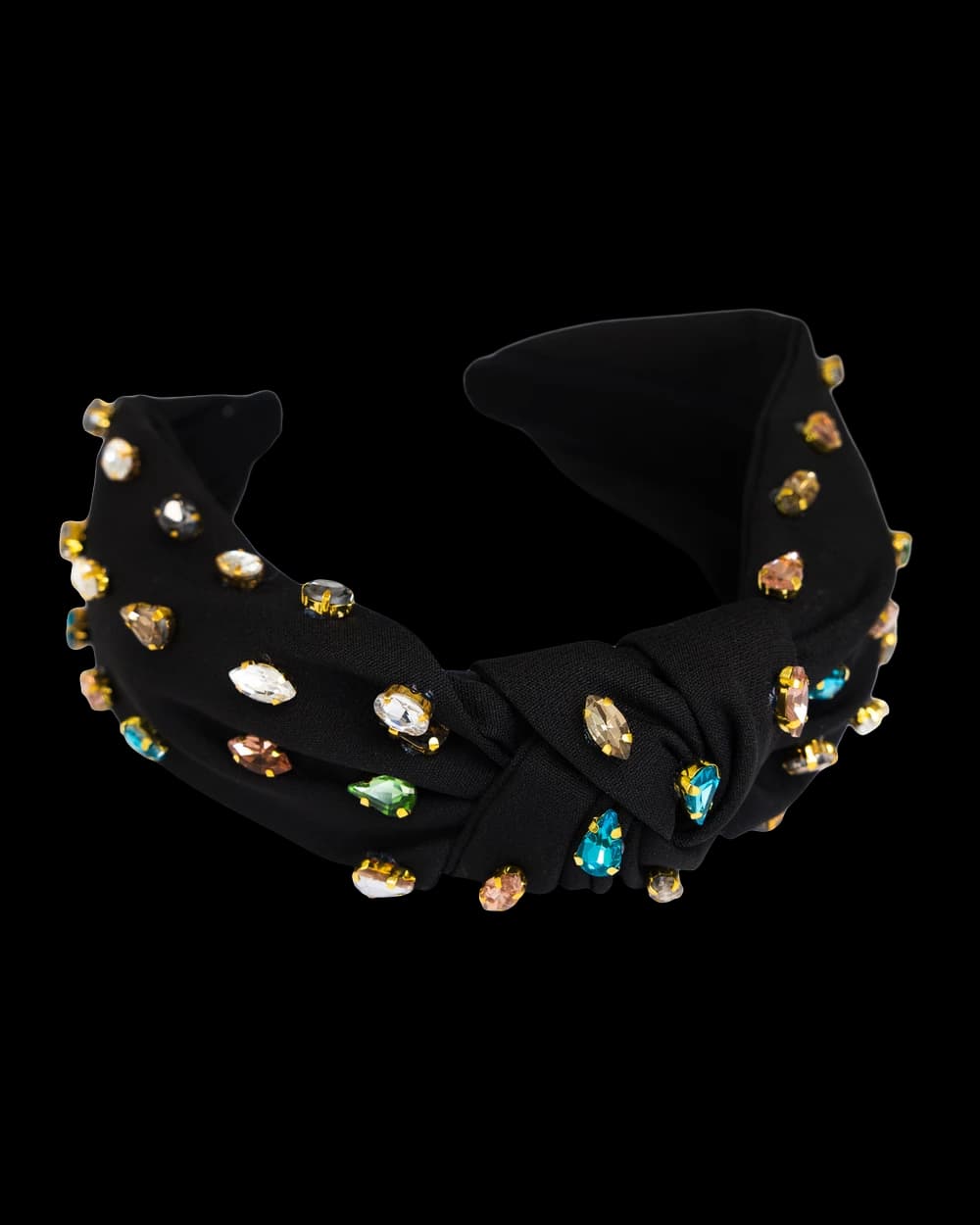 Black Knotted Gem Headband