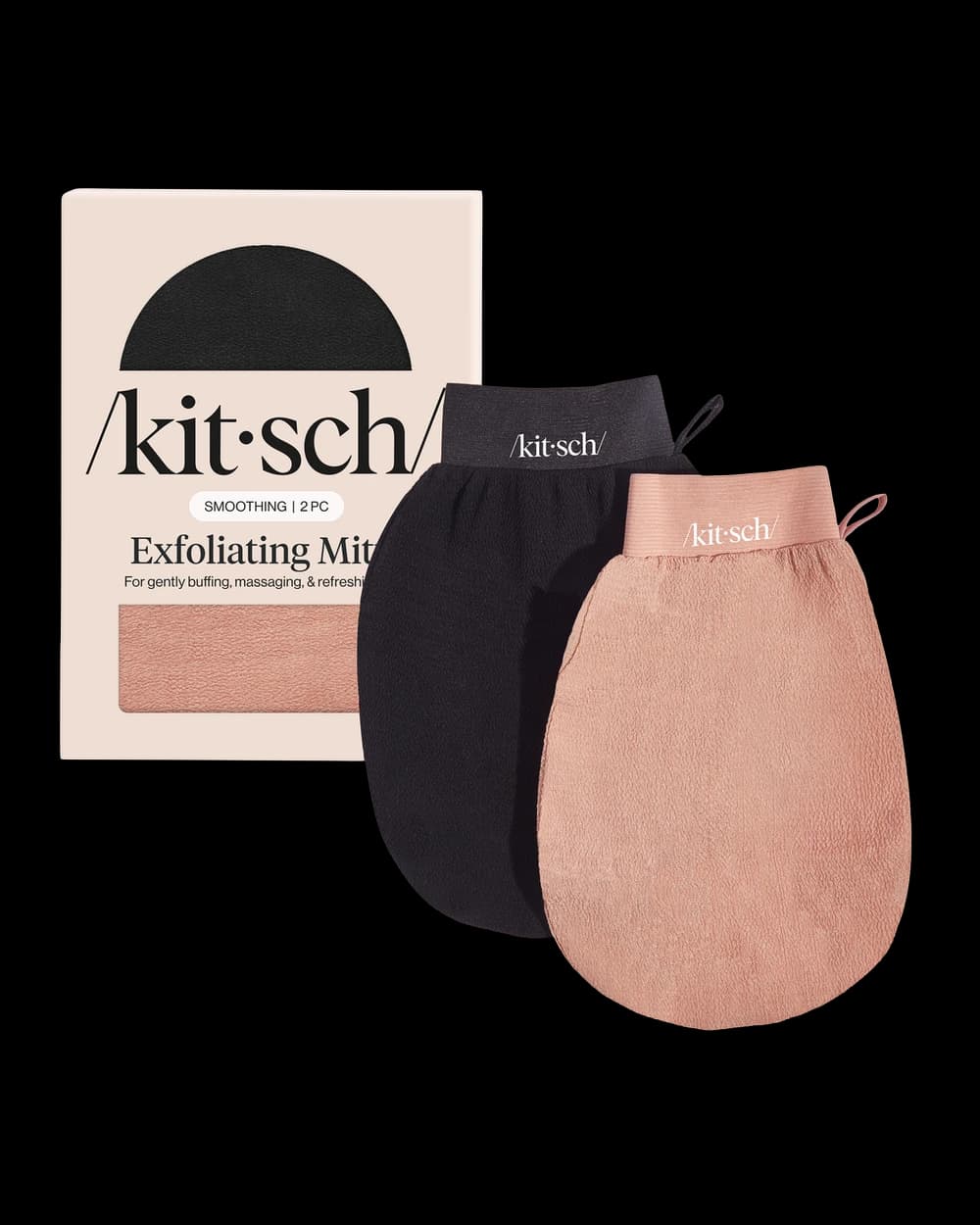 Exfoliating Glove 2pc Set - Black & Terracotta