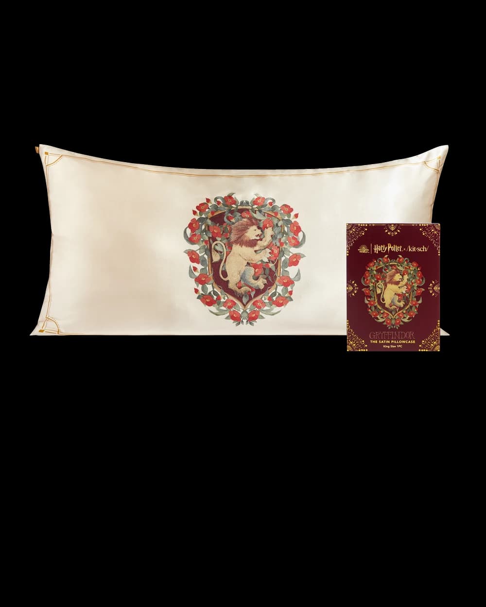 Harry Potter x Kitsch Satin Pillowcase King - Gryffindor