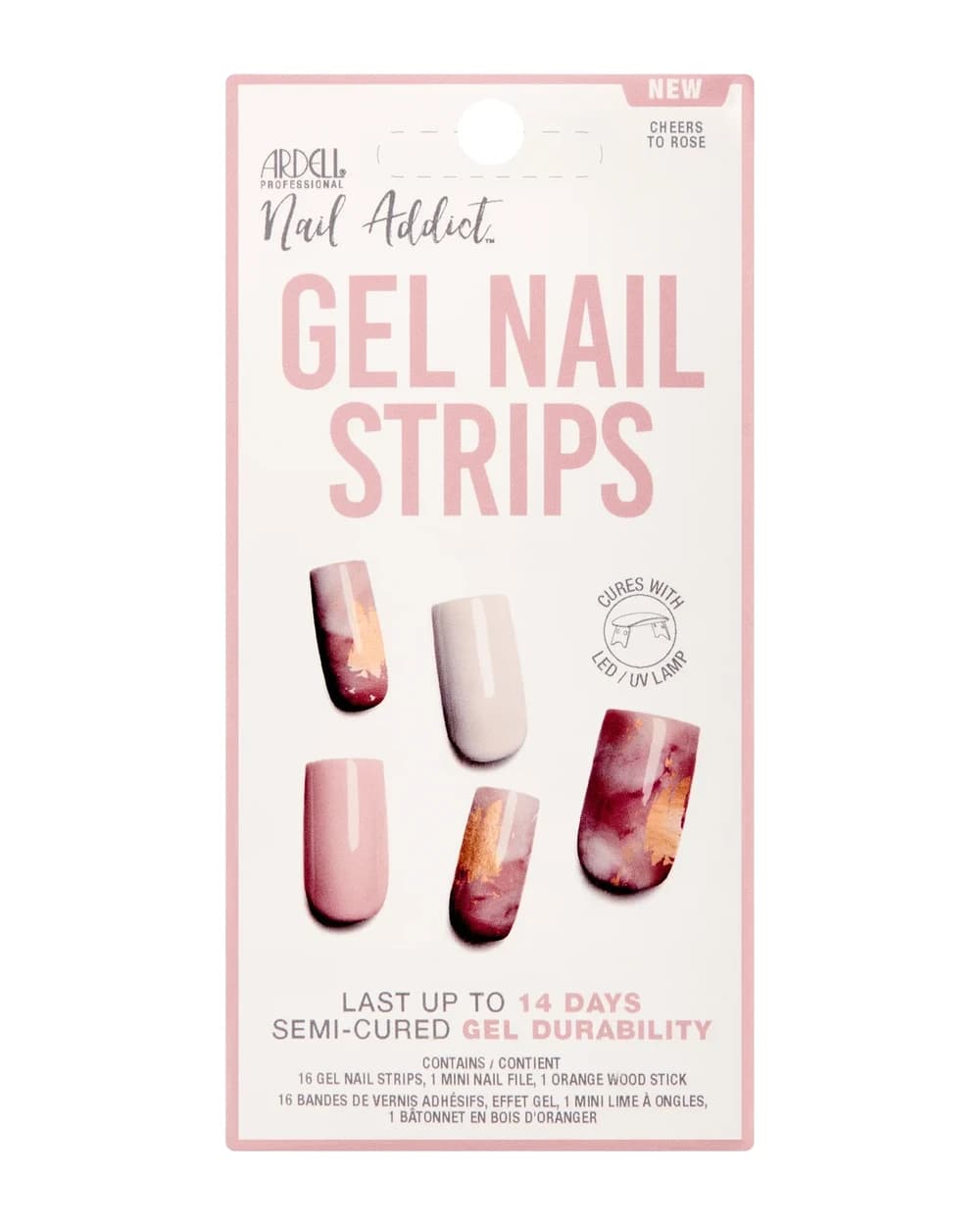 Ardell LED Gel Nail Art Strips - Cheers to Rose