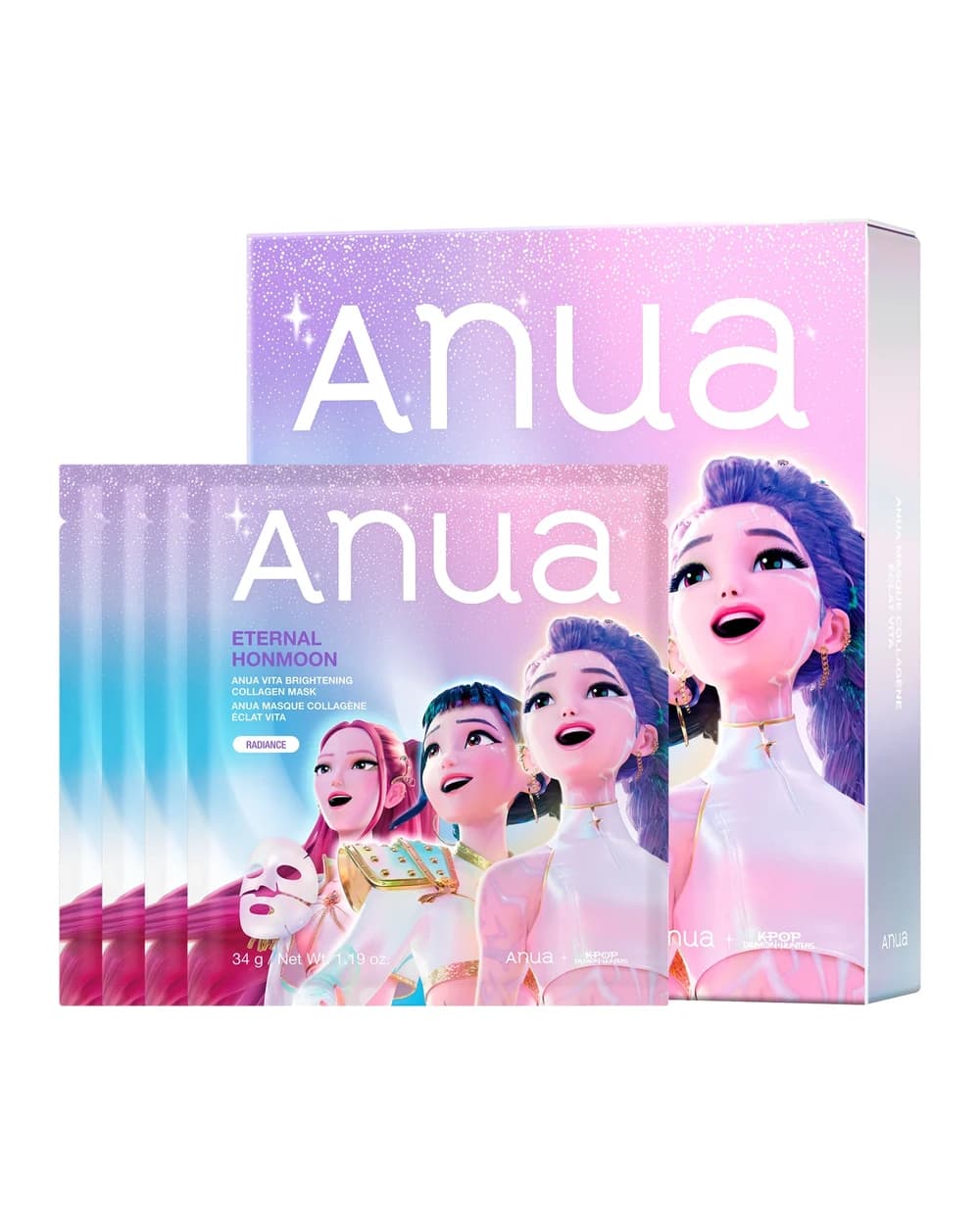 Anua K-Pop Demon Hunters Vita Brightening Ceramide Barrier Collagen Mask (4PC)