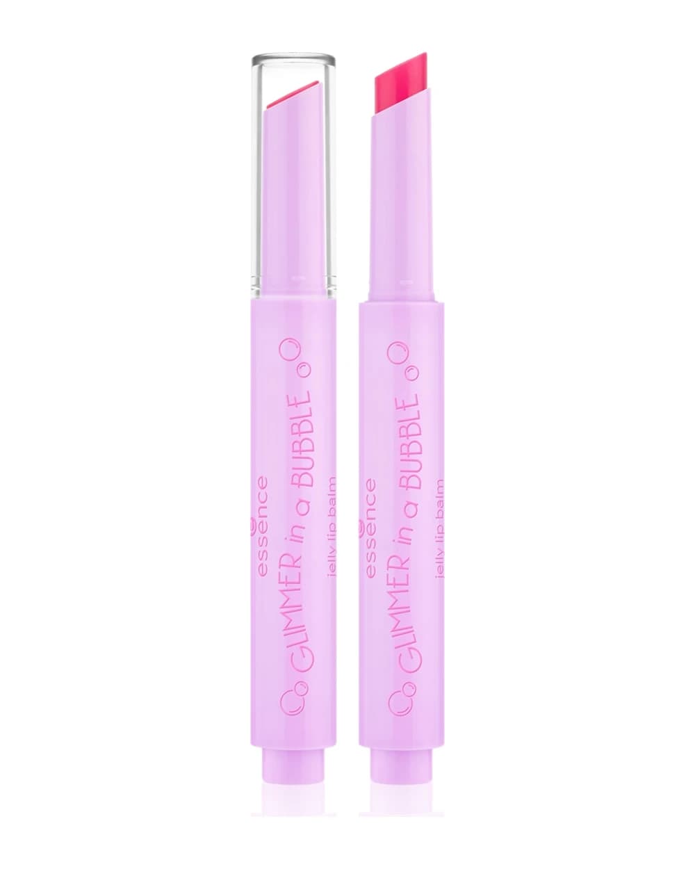 essence GLIMMER IN A BUBBLE balsamo tonificante per labbra con texture in gel