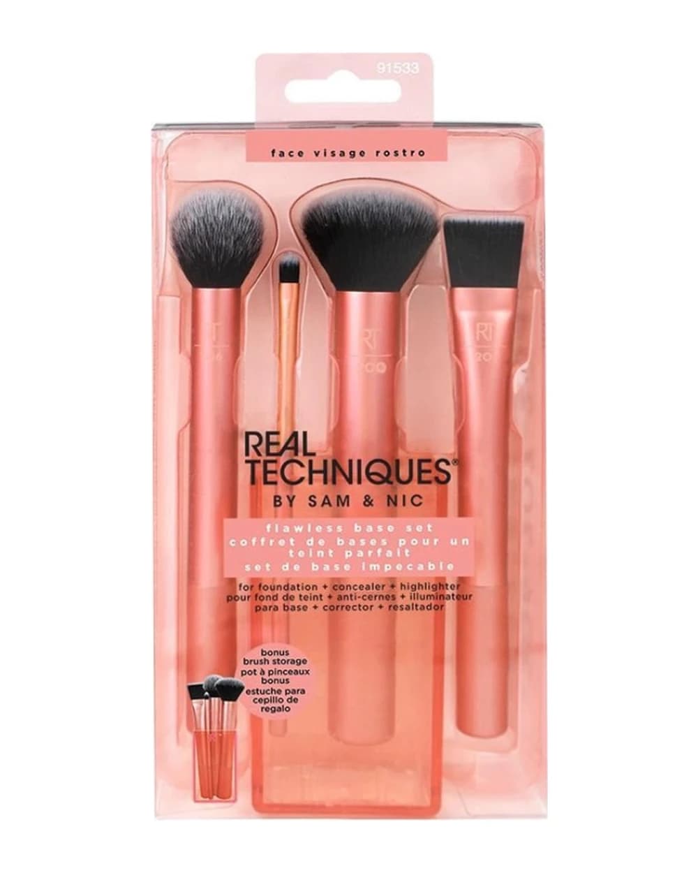 ست براش ریل تکنیک 4 عددی Flawless Base