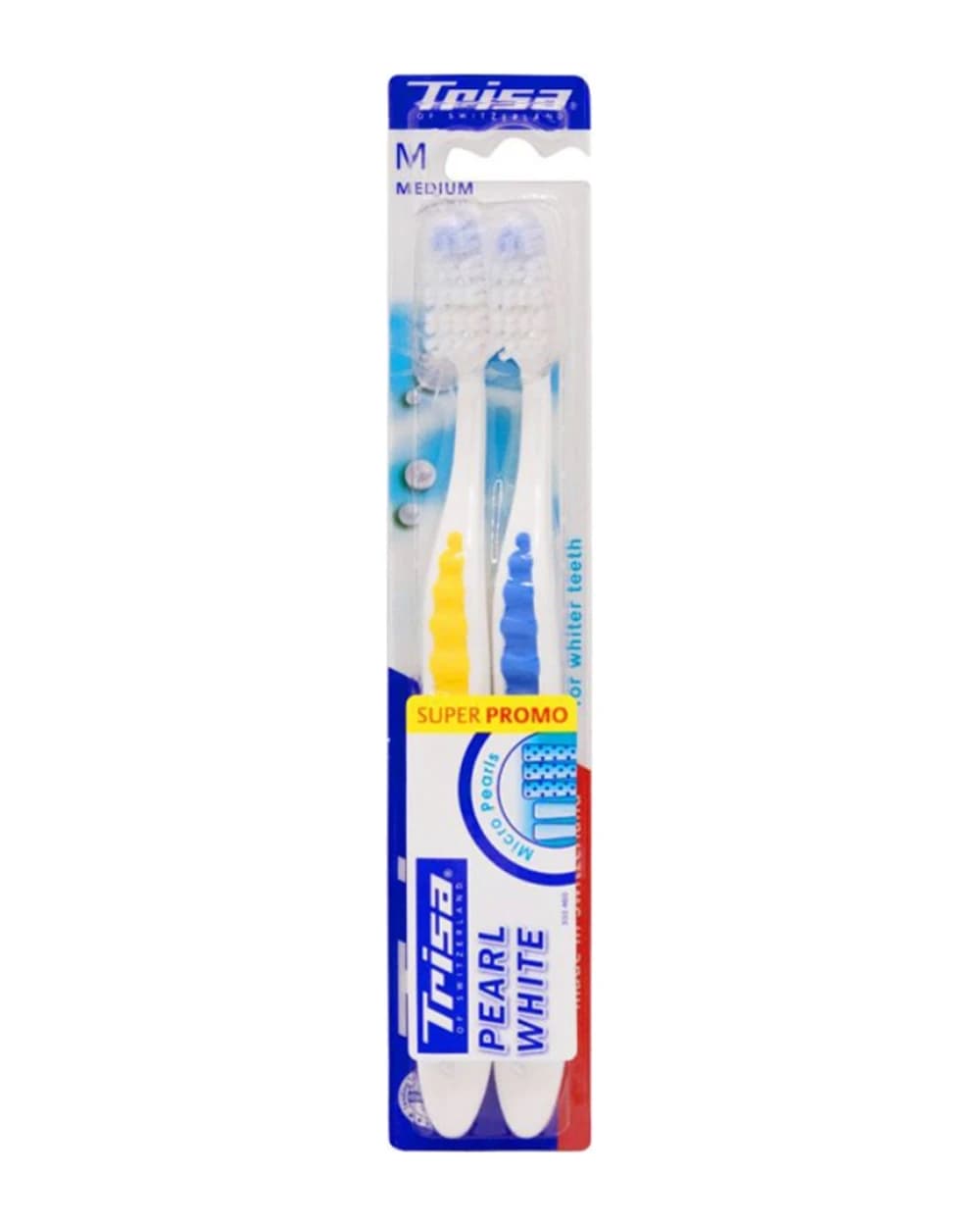 پک دو عددی مسواک Pearl White با برس متوسط تریزا