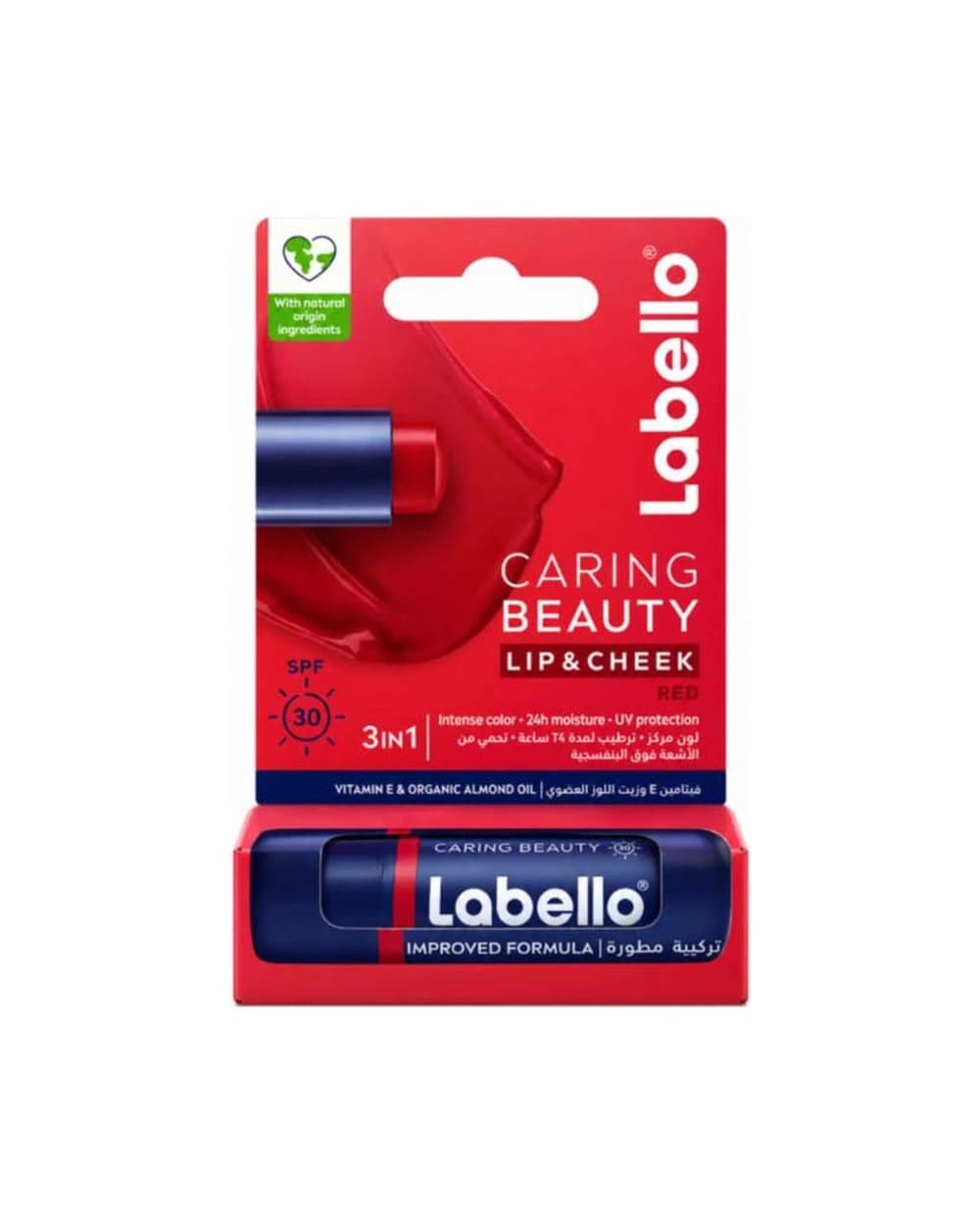 بالم لب دو کاره لبلو مدل Caring Beauty Lip & Cheek Red SPF3